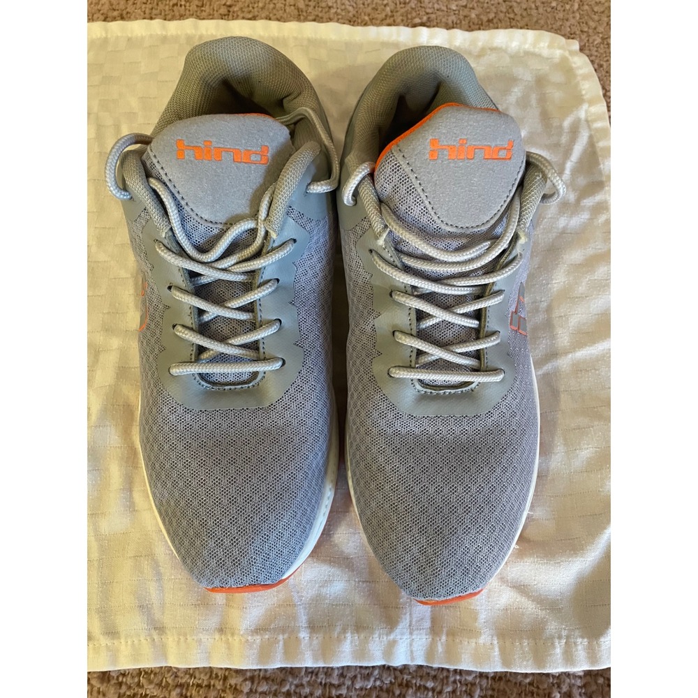 Hind HW Alert Running Shoes Womens 8 Grey Orange Excellent Mesh Athletic Sneaker